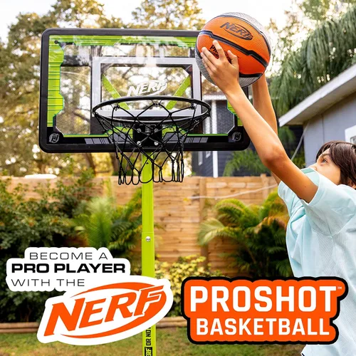Miniatura 5 de Nerf Indoor + Outdoor Basketball - Proshot Official Size 29.5" Basketball + Air Inflation Pump - Extra Grip for Gym + Driveway Hoops - Regulation B7