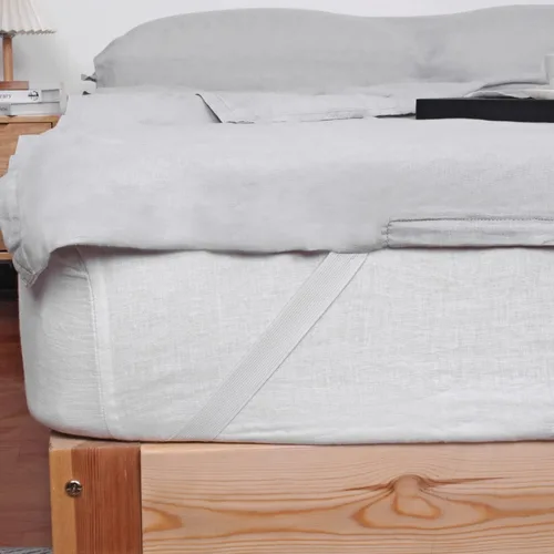 Miniatura 5 de S VICTORY SYMBOL Sábana de cama portátil 100% lino, forro de saco de dormir para hotel y viajes, saco de dormir para adultos, ultra ligero con Gris