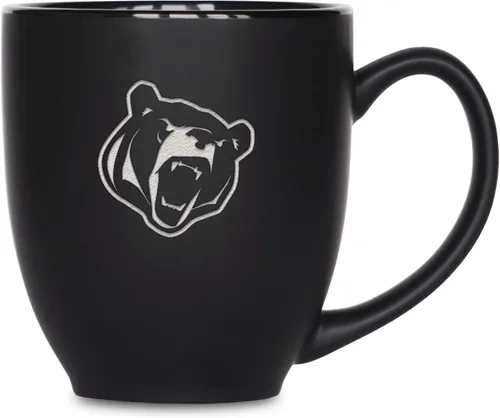 Miniatura 411 de Rico Industries - Taza de cerámica mate negra con grabado láser estándar de 15oz para NCAA (escuelas T & U) - Para bebidas calientes o frías