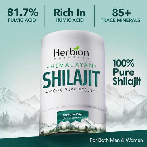 Miniatura 2 de HERBION Naturals - Resina Shilajit del Himalaya, 100% pura, 82% ácido fúlvico, probada en laboratorio, 1 onza (1.06 oz), tarro de vidrio