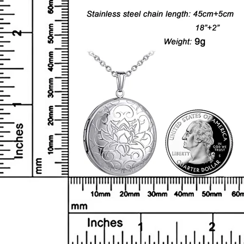Miniatura 2 de Collar redondo con medallón que sostiene imágenes de forma de corazón, medallones en forma de círculo, regalo para joyas de niña, Esmalte