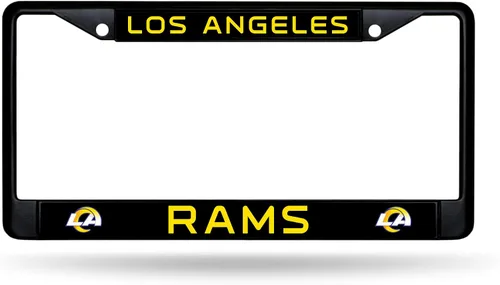 Miniatura 11 de Rico Industries Marco cromado negro primario de fútbol americano de la NFL con inserciones de plástico de 12" x 6" accesorio para automóvil/camión