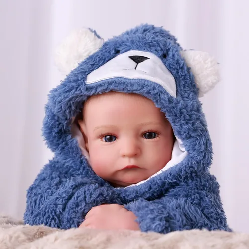 Miniatura 8 de BABESIDE Muñecas Reborn de bebé realistas niño - Aiden 17 pulgadas muñeca de bebé realista hecha a mano de silicona cuerpo completo vinilo muñeca