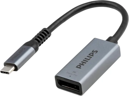 PHILIPS Adaptador USB-C a DisplayPort, paquete de 12 [8K UHD @ 60Hz 4K HD @ 144 Hz] Velocidad de transferencia de datos de 32.4 Gbps, portátil,