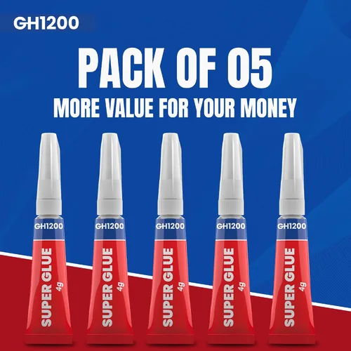 Miniatura 8 de GH1200 -0.14 oz x 5 piezas de pegamento súper para todos los usos - Superpegamento adhesivo súper rápido, grueso y fuerte - Pegamento