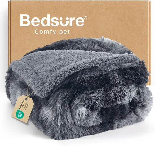 Miniatura 25 de Bedsure Mantas para perros grandes, manta impermeable mullida para perro para protector de sofá y cama, lavable, manta mullida de piel sintética Gris