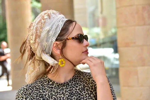Wedding White Gold Tichel, Hair Snood, Head Scarf, Head Covering, Jewish head covering, Scarf, Bandana, Apron