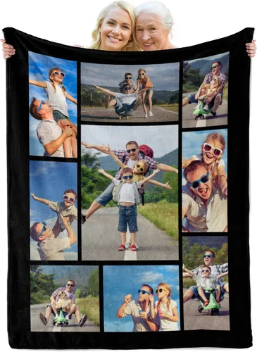 Miniatura 9 de Manta de forro polar con texto fotográfico, manta personalizada para mamá y papá, regalo perfecto para el Día de la Madre, cumpleaños para ella