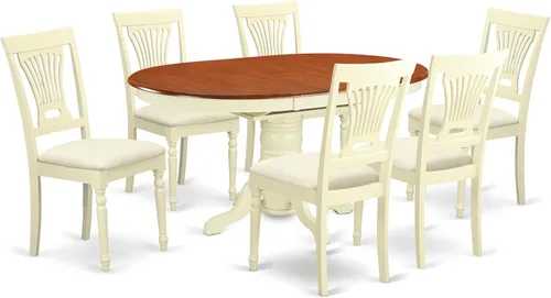 Miniatura 12 de East West Furniture AVPL5-BCH-W - Juego de mesa de cocina de 5 piezas para 4 personas, incluye una mesa de comedor ovalada con hoja de mariposa y 4