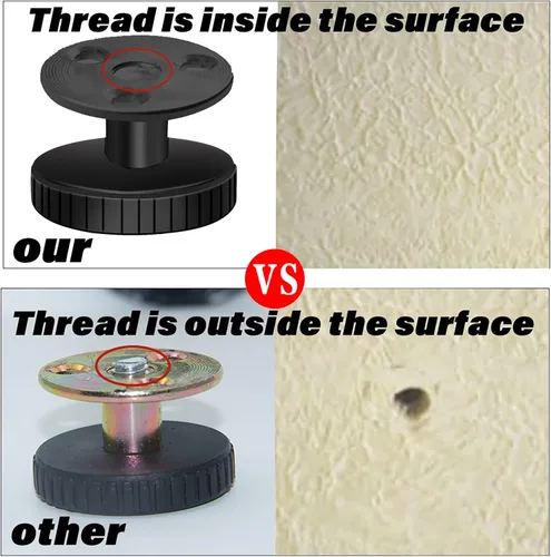 Miniatura 6 de Topes de cabecero roscados ajustables contra la pared, paquete de 4 protectores de marco de cama, herramienta antivibración, dispositivo