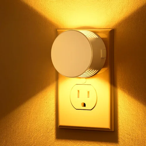 Miniatura 9 de Briignite - Luces nocturnas enchufables a la pared [paquete de 2], luz nocturna con sensor de crepúsculo a amanecer, brillo ajustable, 3000K blanco