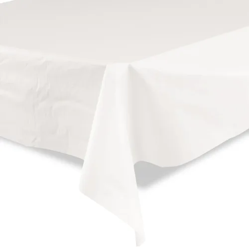 Miniatura 2 de Tablemate BIO1403WH cobertor de mesa de plástico blanco biodegradable, 40" x 300 pies.
