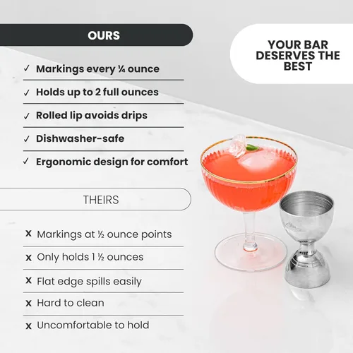 Miniatura 7 de A Bar Above Jigger de campana de alta calidad, acero inoxidable 304 doble jigger de cóctel con 10 medidas internas, herramienta de barra profesional