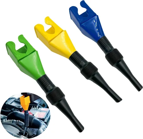 Miniatura 10 de Embudo de plástico retráctil para cambio de aceite para automóviles y motocicletas (A-Blue+White)