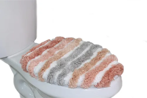 Miniatura 3 de Funda de microfibra suave para tapa de inodoro, lavable a máquina, 18 x 18 pulgadas, parte trasera de goma, se adapta a la mayoría de tapas