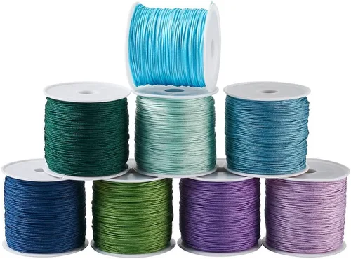 Miniatura 43 de Cheris - Cuerda de nailon para abalorios de nailon de 0.031 in, color azul, hilo de macramé, para hacer joyas, suministros de envoltura Kumihimo