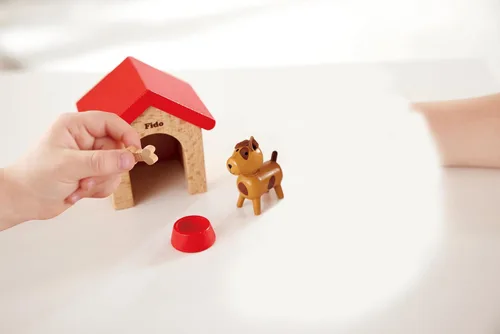 Miniatura 5 de Hape Juego de animales de madera para casa de muñecas de mascotas y familias 2