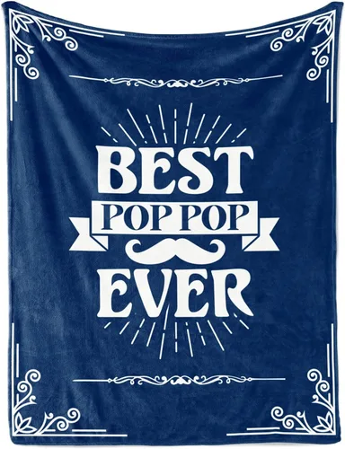 InnoBeta Regalos Pop Pop, regalos para abuelo, manta para abuelo, regalos de nietas y nietos para Navidad, cumpleaños, día del padre, 50 x 65