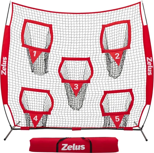 Miniatura 9 de ZELUS Red de Lanzamiento de Fútbol Americano, Equipo de Entrenamiento de Quarterback con 5 Bolsillos Objetivo, Entrenador de Precisión