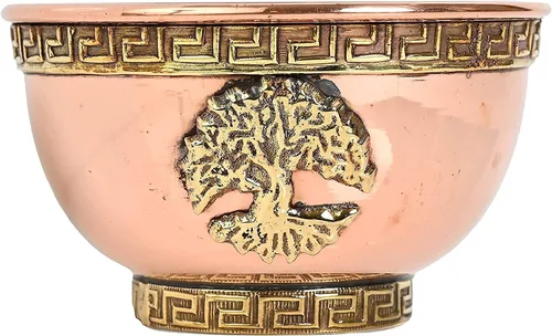 Miniatura 7 de Flower of Life - Cuenco de cobre de 3 pulgadas, ideal para uso en altar y ritual, quemador de incienso, cuenco para manchas, decoración - New Age
