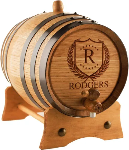 (2 litros) - Barril envejecido de roble blanco americano personalizado vintage - Envejecido en barril