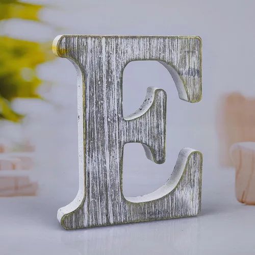Miniatura 9 de Letras de madera rústica sin terminar de 6 pulgadas para decoración de pared, letras decorativas de pie en rodajas, decoración de tablero