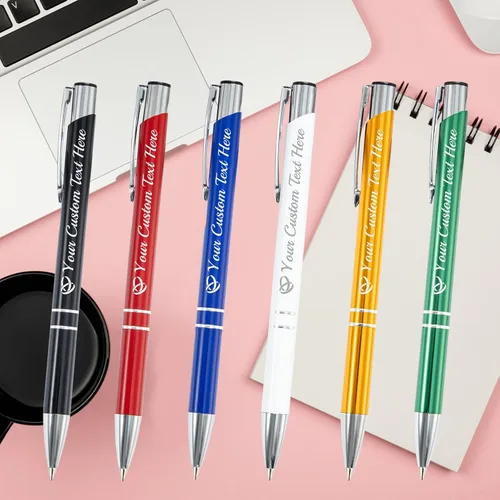 Miniatura 7 de Bolígrafo personalizado, 1 unidad, bolígrafo personalizado con logotipo de mensaje de nombre comercial grabado, tapa de clic de tinta negra, regalo