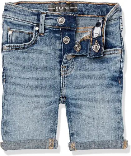 Miniatura 2 de GUESS Bermudas de mezclilla elásticas a presión para niñas