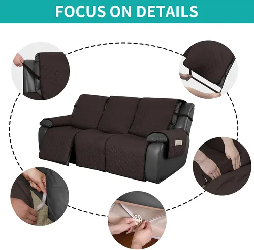 Miniatura 4 de Easy-Going Funda impermeable para sillón reclinable de gran tamaño con bolsillo, 1 funda de sofá reversible para sillón reclinable, protector