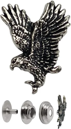 Miniatura 23 de Hides & Knives Bicicleta decorativa antigua para motocicleta, 5 juegos incluidos, línea premium 24 botones a presión de cuero, Motocicleta