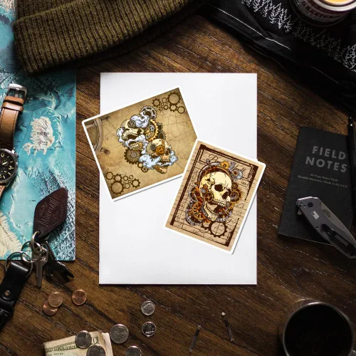 Miniatura 2 de GLOBLELAND Sellos transparentes de esqueleto para bricolaje, álbumes de recortes, sellos de silicona Steampunk, sello transparente para hacer