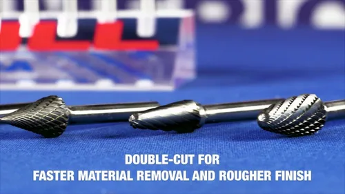 Miniatura 9 de Drill America SA-1 Rebaba de carburo/lima giratoria cilíndrica de doble corte para amoladora de troquel de 1/4" de diámetro x 5/8" de longitud