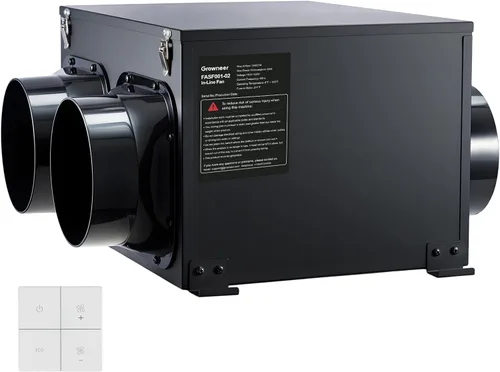 Miniatura 10 de GROWNEER - Ventilador de escape de baño en línea de 15 cm, ventilador de ventilación de 220 CFM con control remoto, ventilador de techo de 5