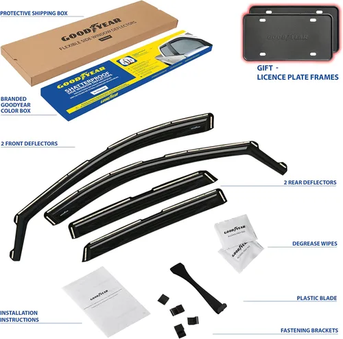 Miniatura 6 de Goodyear - Deflectores de ventana inastillables de canal para Ford Escape 2020-2026, protectores para la lluvia, viseras para la ventana del auto
