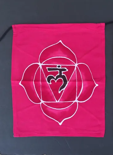 Miniatura 3 de Bandera tibetana de oración de chakras para colgar en la pared, decoración de meditación de yoga con 7 chakras, pintada con batik, tamaño XLG