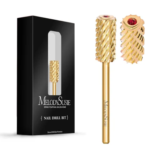 Miniatura 22 de MelodySusie Brocas de uñas de seguridad, brocas de carburo de 2,38 mm de barril grande y parte superior redonda y suave, adecuadas para manicura