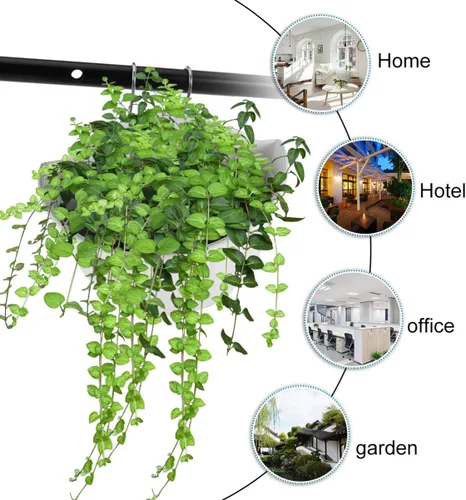 Miniatura 9 de Happyyami Macetas colgantes de interior, 2 piezas de flores colgantes de pared, semicírculo, maceta colgante de medio círculo, plantas artificiales