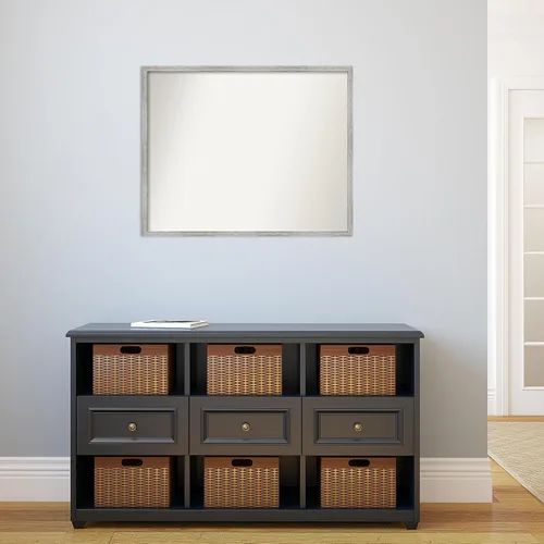 Miniatura 853 de Amanti Art Espejo de baño blanco para sobre el fregadero, 32 x 45 pulgadas, espejo de tocador rectangular blanco esbelto, marco de madera moderno