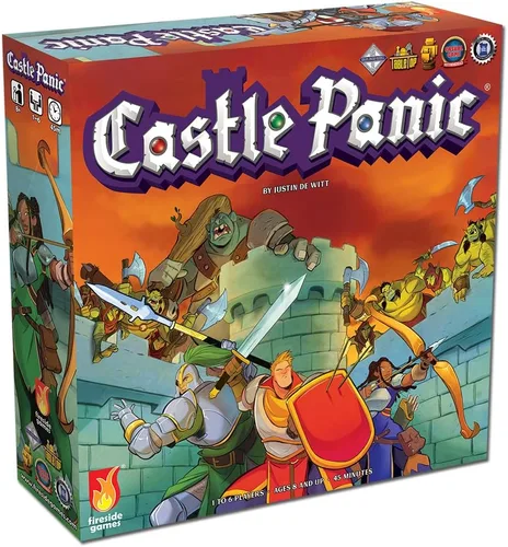 Fireside Games Castle Panic 2ª edición | Juego de mesa de estrategia familiar cooperativa con comercio de cartas Monster Defense y torres 3D |