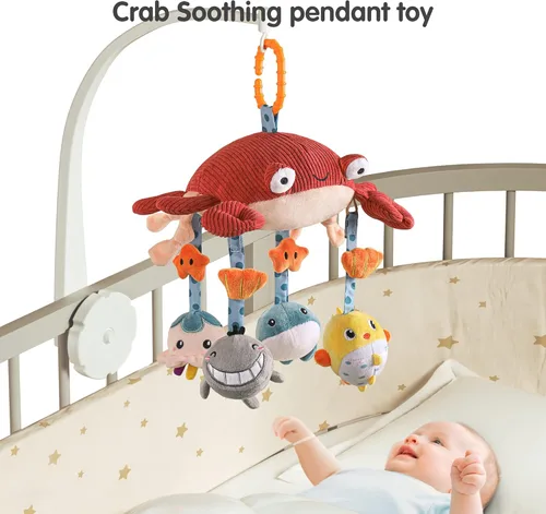 Miniatura 7 de TUMAMA - Juguetes para bebés de 0, 3, 6, 9 a 12 meses, cochecito de animales de peluche de actividad y juguete colgante para asiento de automóvil