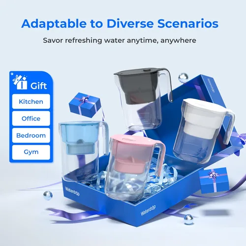 Miniatura 3 de Waterdrop Jarra de filtro de agua, 200 galones de larga vida, purificador de agua certificado NSF para encimera, reemplaza 6,400 botellas de agua