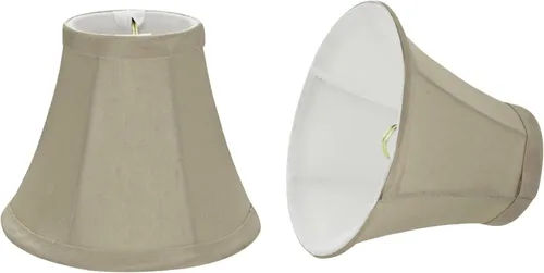 Aspen Creative 30008 Lámpara de araña con forma de campana pequeña, color beige, parte superior de 3 pulgadas x 6 pulgadas inferior x 5 pulgadas de
