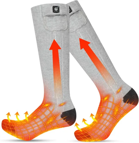 Miniatura 11 de SNOW DEER Calcetines calefactables, calentador de pies eléctrico con batería recargable para hombres y mujeres, invierno, esquí, caza, camping