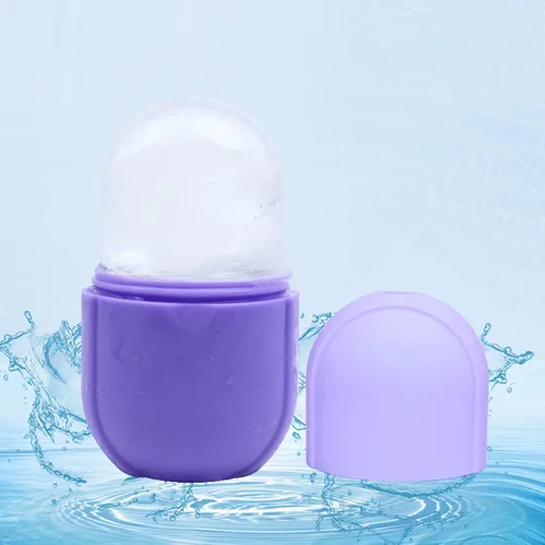 Miniatura 6 de Rodillo de hielo para cara, rodillo facial de hielo de belleza púrpura para el cuidado de la piel de la cara y los ojos, el cuello de la piel