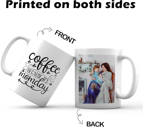 Miniatura 3 de Taza con foto personalizada, diseño de tu propio estilo con imagen de palabras, 11 onzas, varios colores, regalos personalizados para cumpleaños