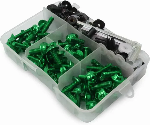 Miniatura 15 de Worldmotop Kit de tornillos de carenado, tuercas, sujetadores universales compatibles con Yamaha Honda Kawasaki Suzuki BMW, Kit de tornillos Negro