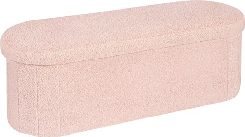 Miniatura 10 de B FSOBEIIALEO Otomana de Almacenamiento para Dormitorio, Reposapiés Otomano Plegable de Almacenamiento Boucle, Cubo Otomano Plegable Pequeño de Beige