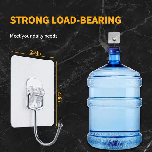 Miniatura 2 de Ganchos de pared con buena adherencia, gancho de pared impermeable transparente, ganchos adhesivos para colgar ropa, toallas, llaves, lentes de sol