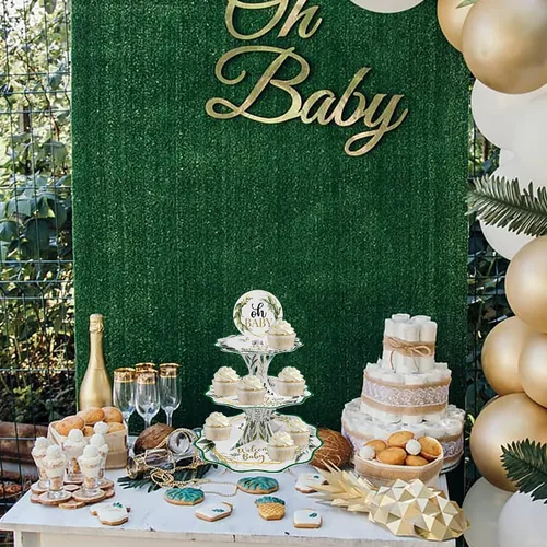 Miniatura 4 de Oh Baby - Soporte para cupcakes para baby shower, color verde salvia, para niños y niñas, baby shower, bienvenida, revelación de género, suministros
