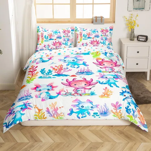 Miniatura 12 de Erosebridal Funda de edredón de pingüinos tamaño Queen, juego de ropa de cama de pingüinos negros y blancos, funda de edredón de animales lindos